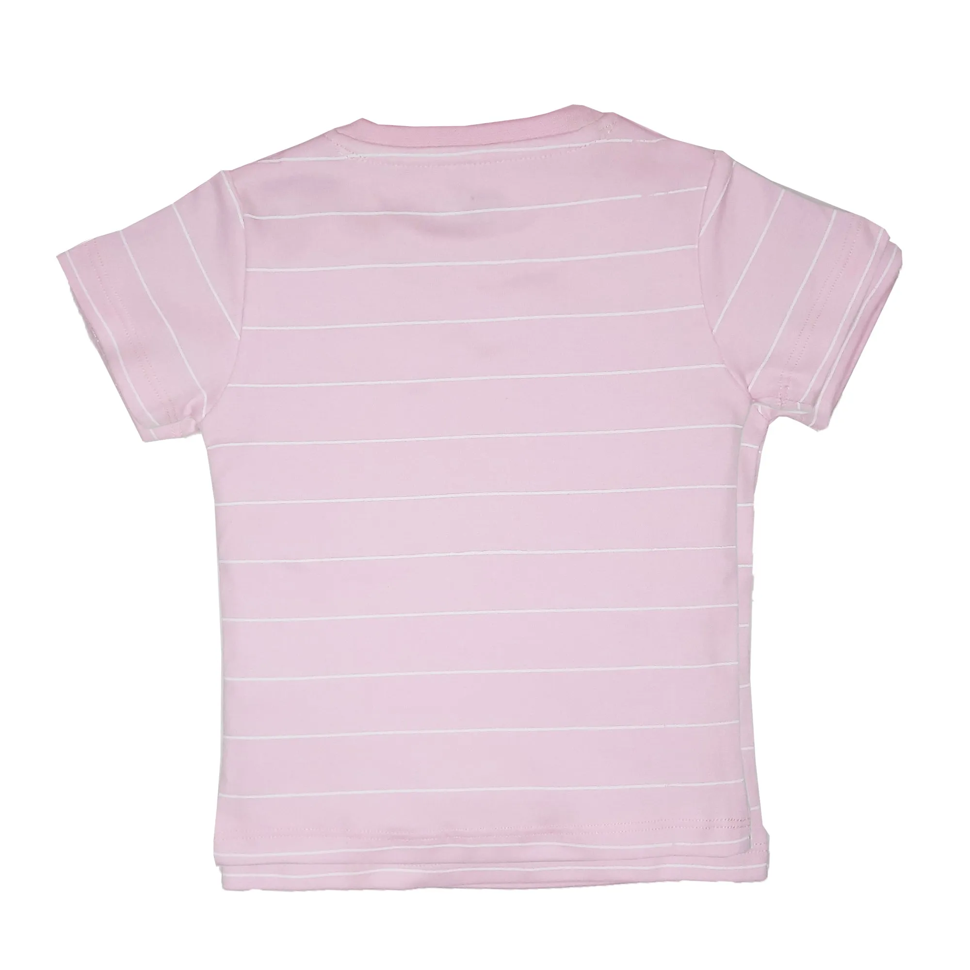 My Milestones Round Neck T-Shirt HS Stripes Pink / Peach / Aqua - 3 Pc Pack