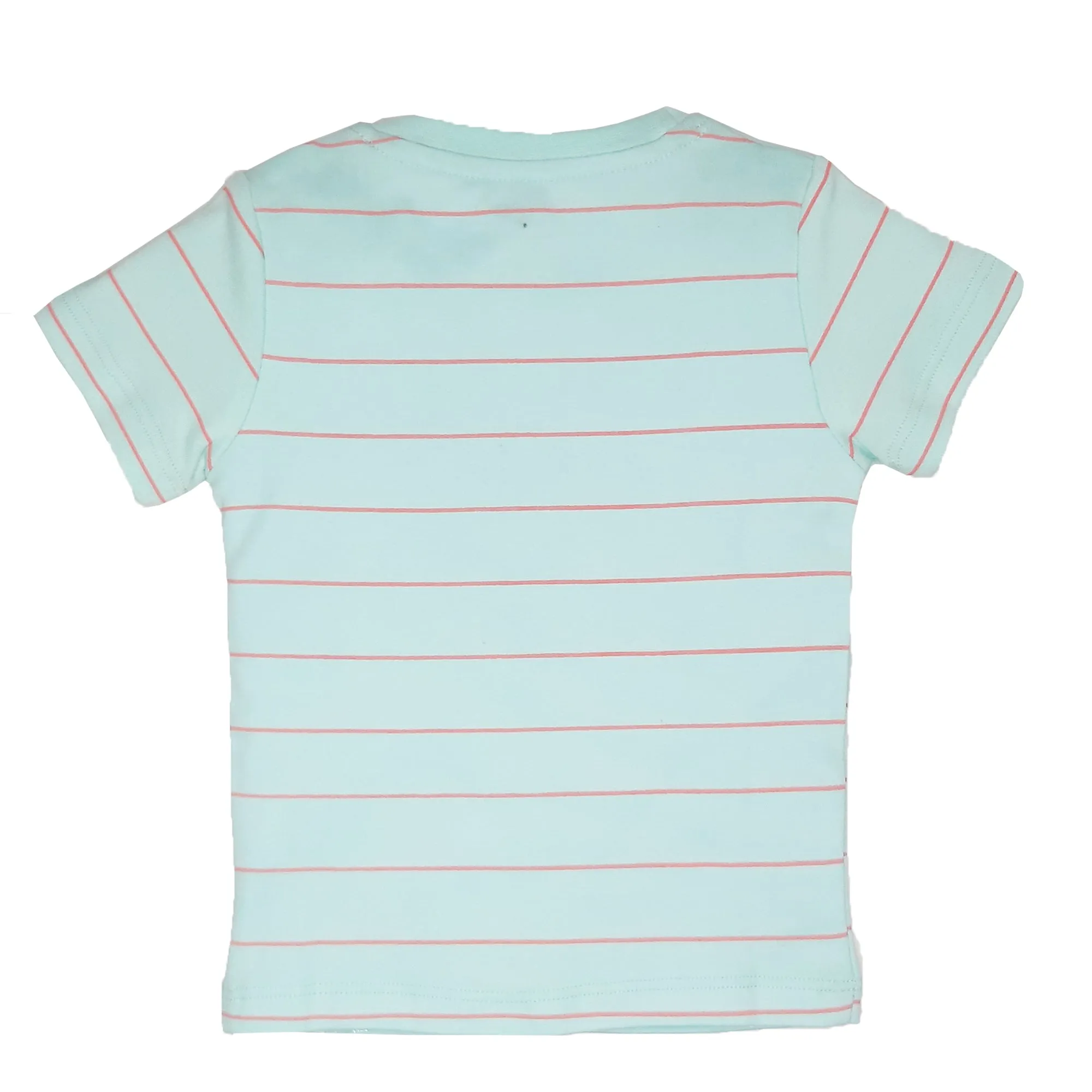 My Milestones Round Neck T-Shirt HS Stripes Pink / Peach / Aqua - 3 Pc Pack