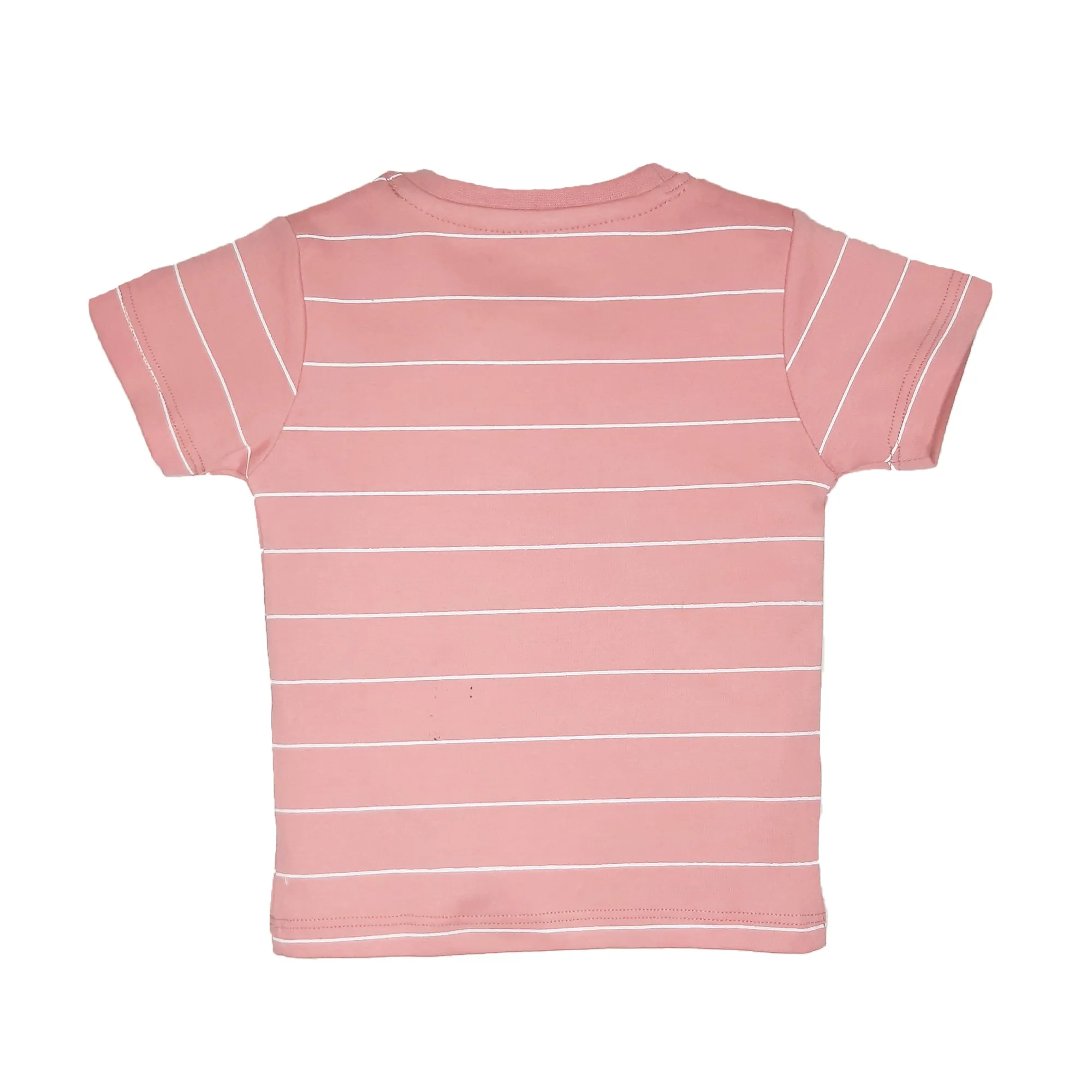 My Milestones Round Neck T-Shirt HS Stripes Pink / Peach / Aqua - 3 Pc Pack