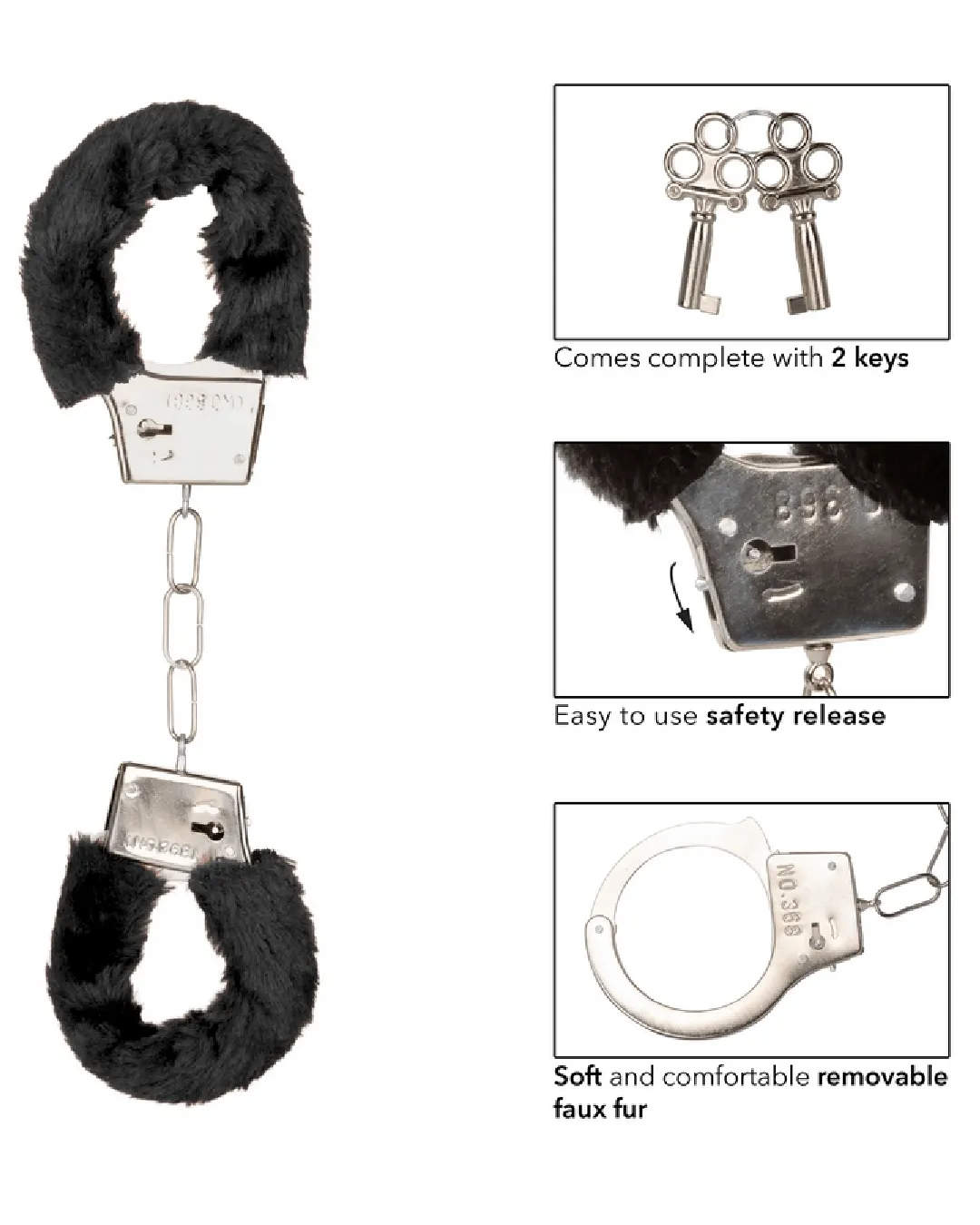 Playful Furry Cuffs - Black