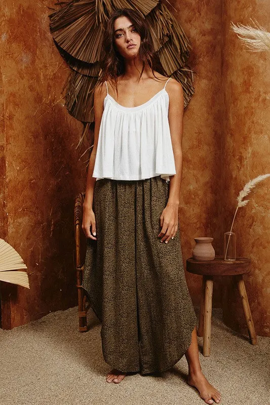 Pleated Solid Textured Tank Top