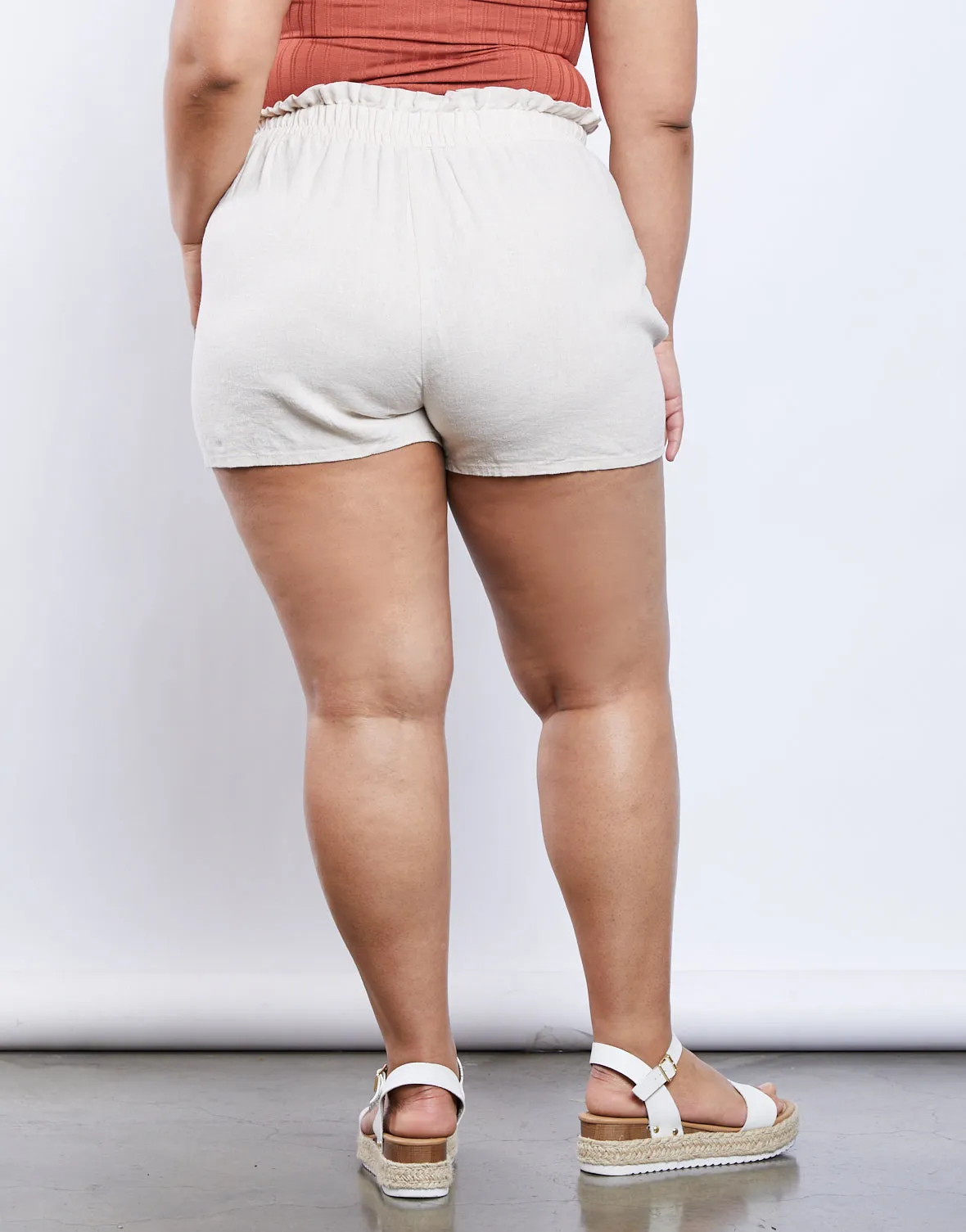 Plus Size Carrie Paper Bag Shorts