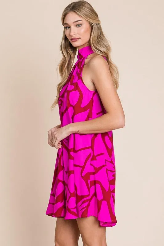 Plus Size Resort Style Halter Neck Sundress