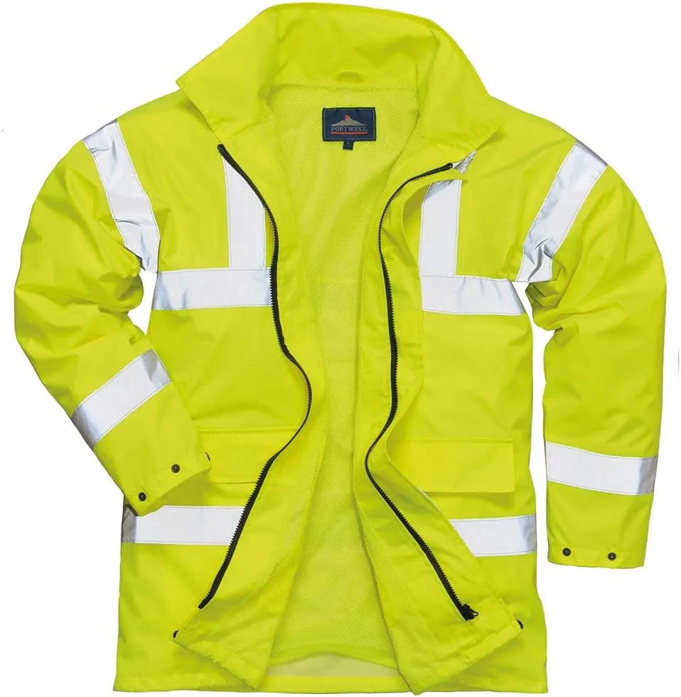 Portwest Lite Traffic Jacket Hi Vis Viz Insulated Safety Visability Work Bomber ANSI 3, Yellow, 6XL