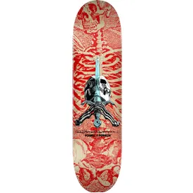 Powell Peralta Skull and Sword Skateboard Deck - 8.0" Red/Yellow