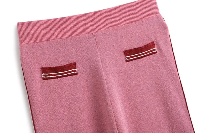 Pre Order:  Casual V-Neck Knitted Cardigan   Wide Leg Pants