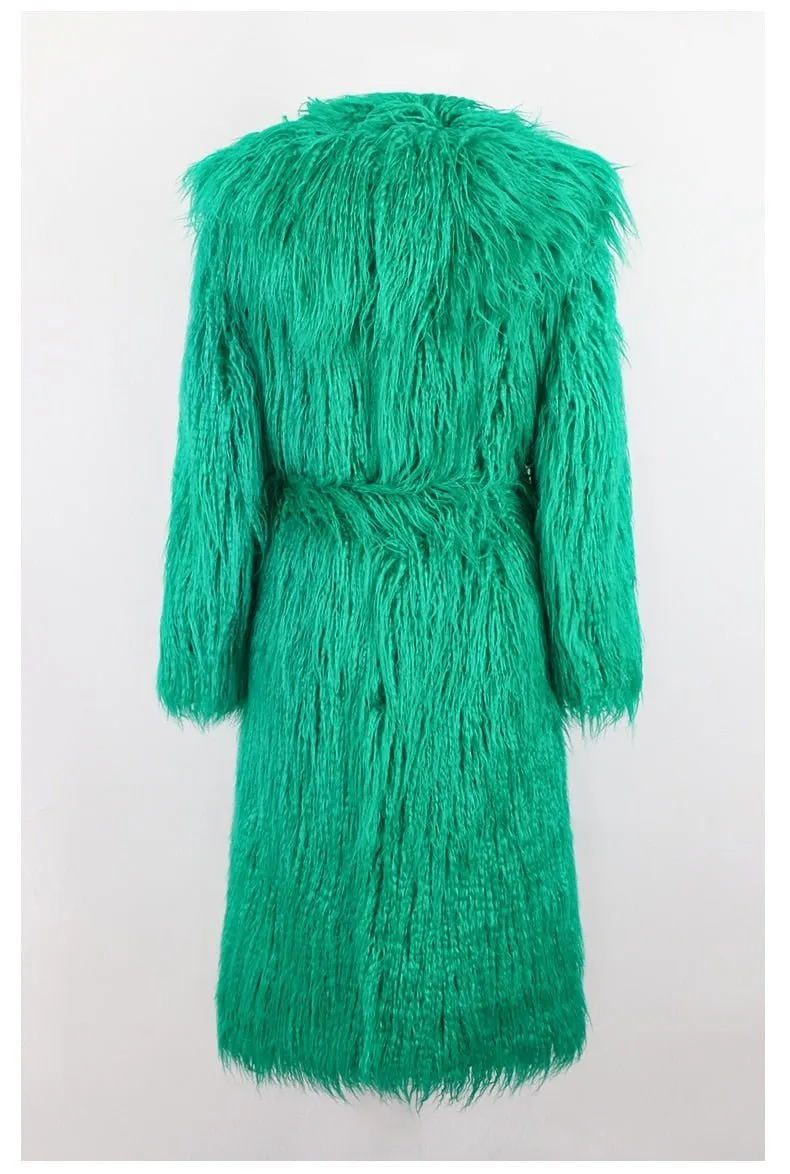 Pre Order:  Shaggy Green Faux Fur Jacket - @urbankinksncurls