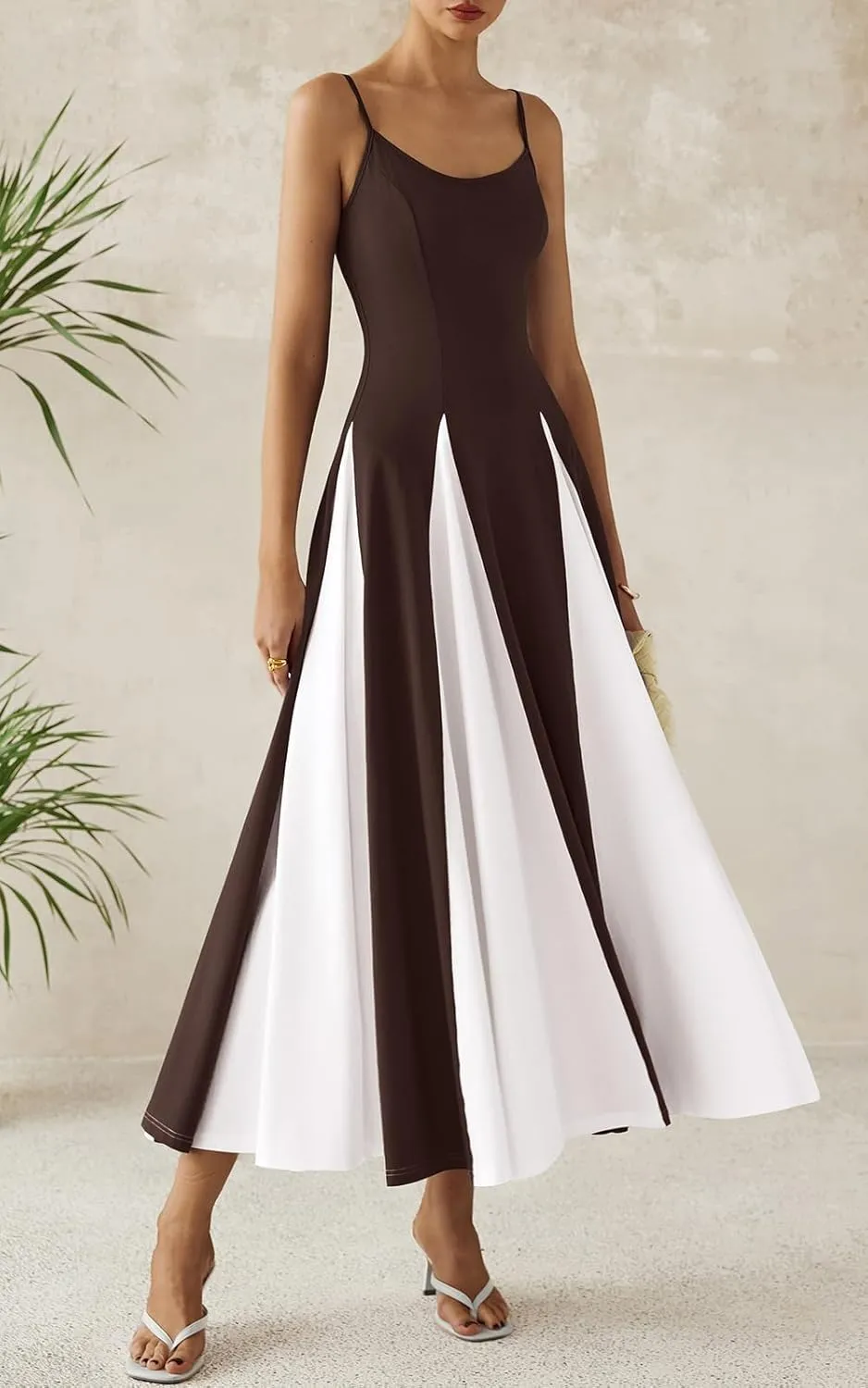 PRETTYGARDEN Spaghetti Strap Backless Summer Dresses for Women 2025 Flowy Maxi Dresses Sleeveless Wedding Guest Dress