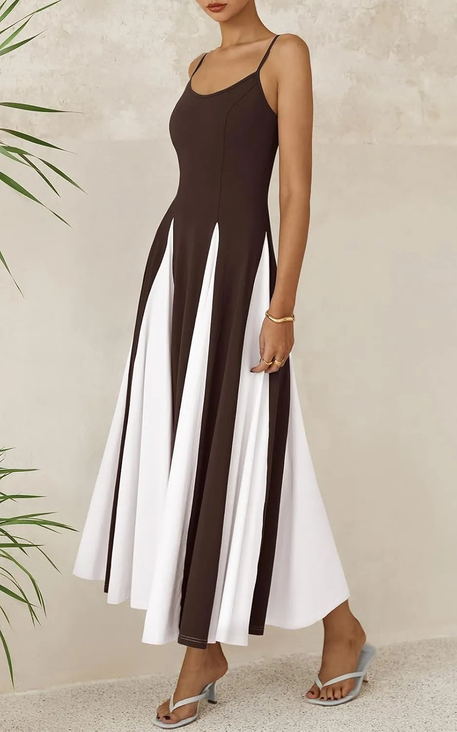 PRETTYGARDEN Spaghetti Strap Backless Summer Dresses for Women 2025 Flowy Maxi Dresses Sleeveless Wedding Guest Dress