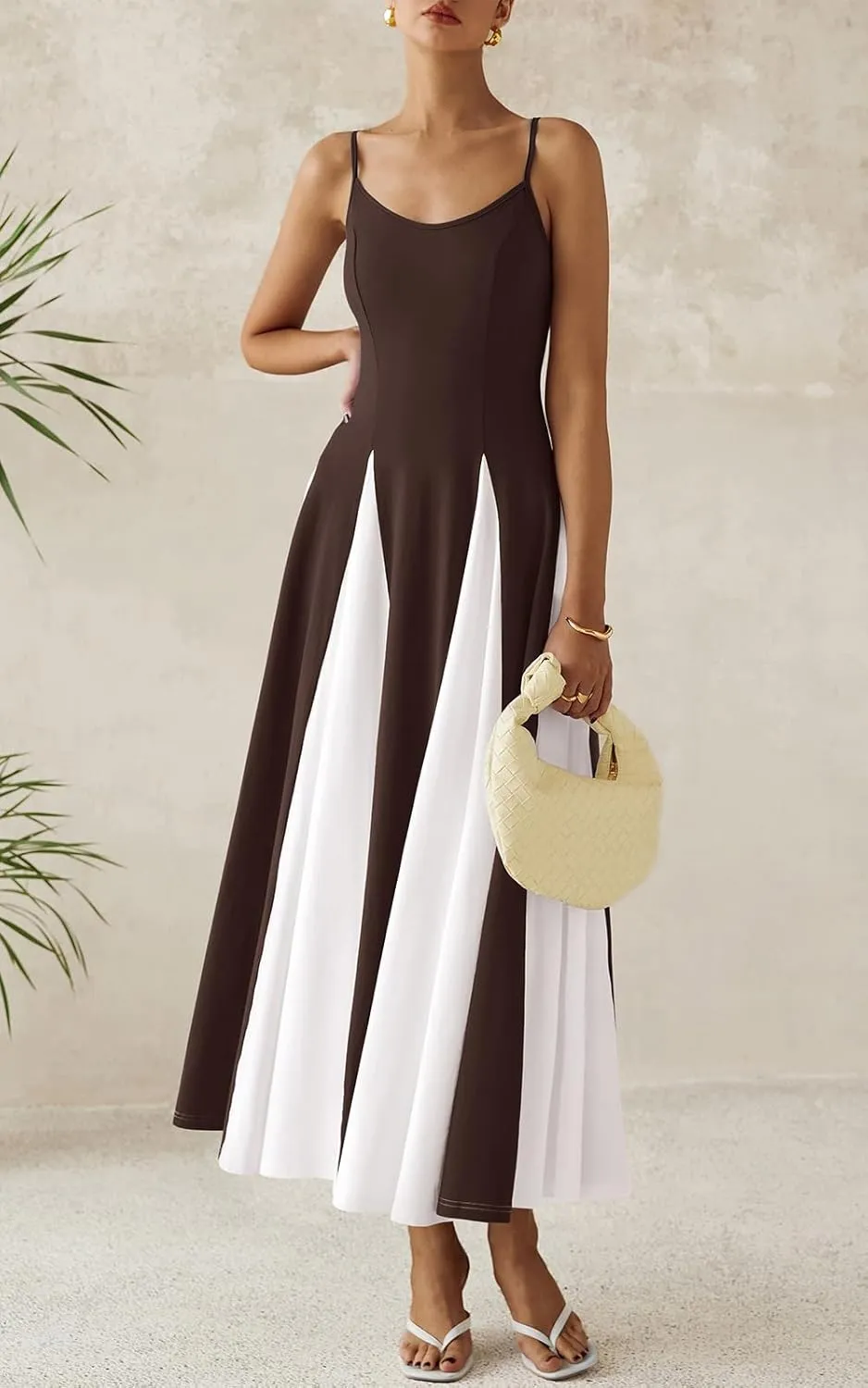 PRETTYGARDEN Spaghetti Strap Backless Summer Dresses for Women 2025 Flowy Maxi Dresses Sleeveless Wedding Guest Dress
