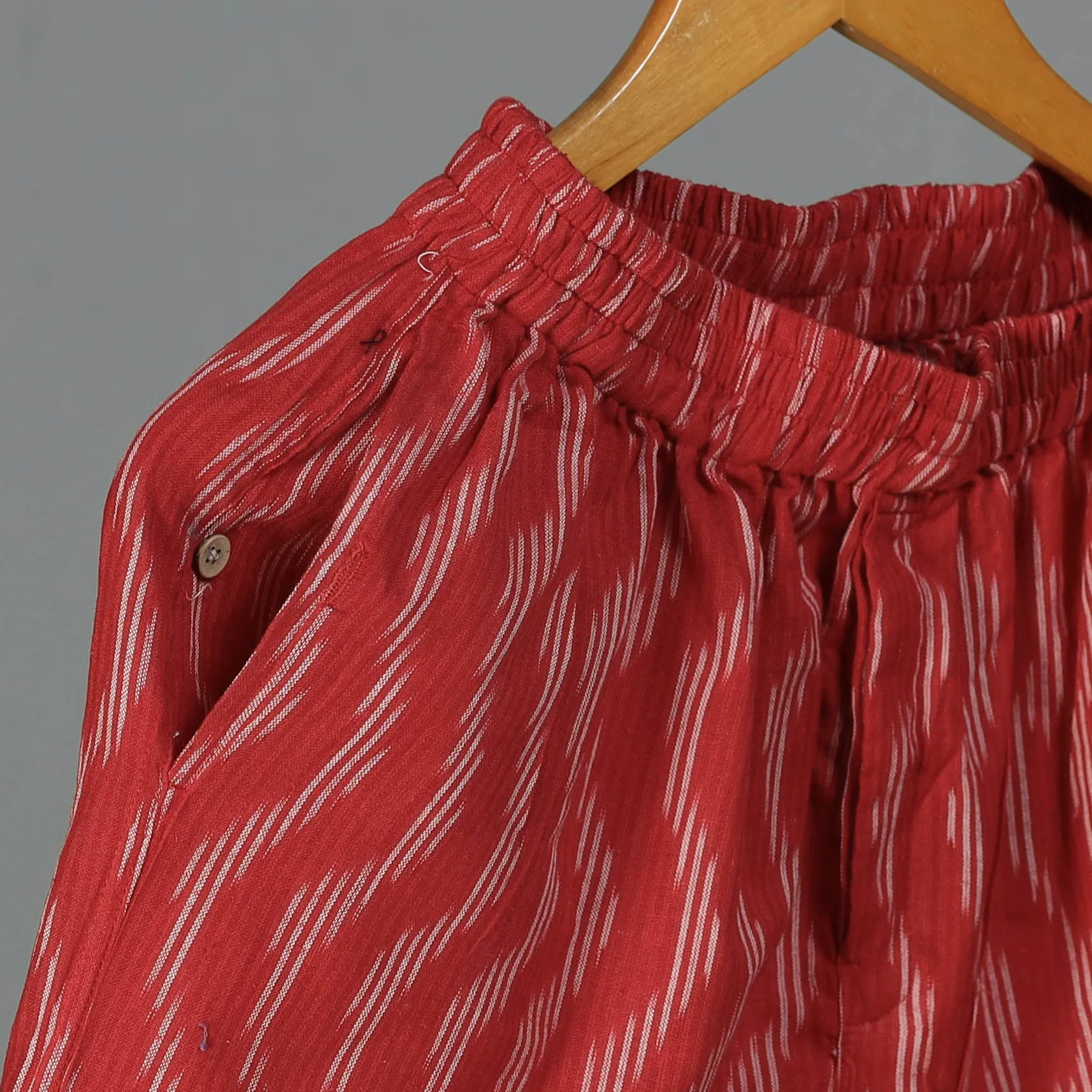Red - Pochampally Ikat Cotton Unisex Boxer/Shorts