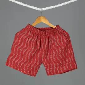 Red - Pochampally Ikat Cotton Unisex Boxer/Shorts