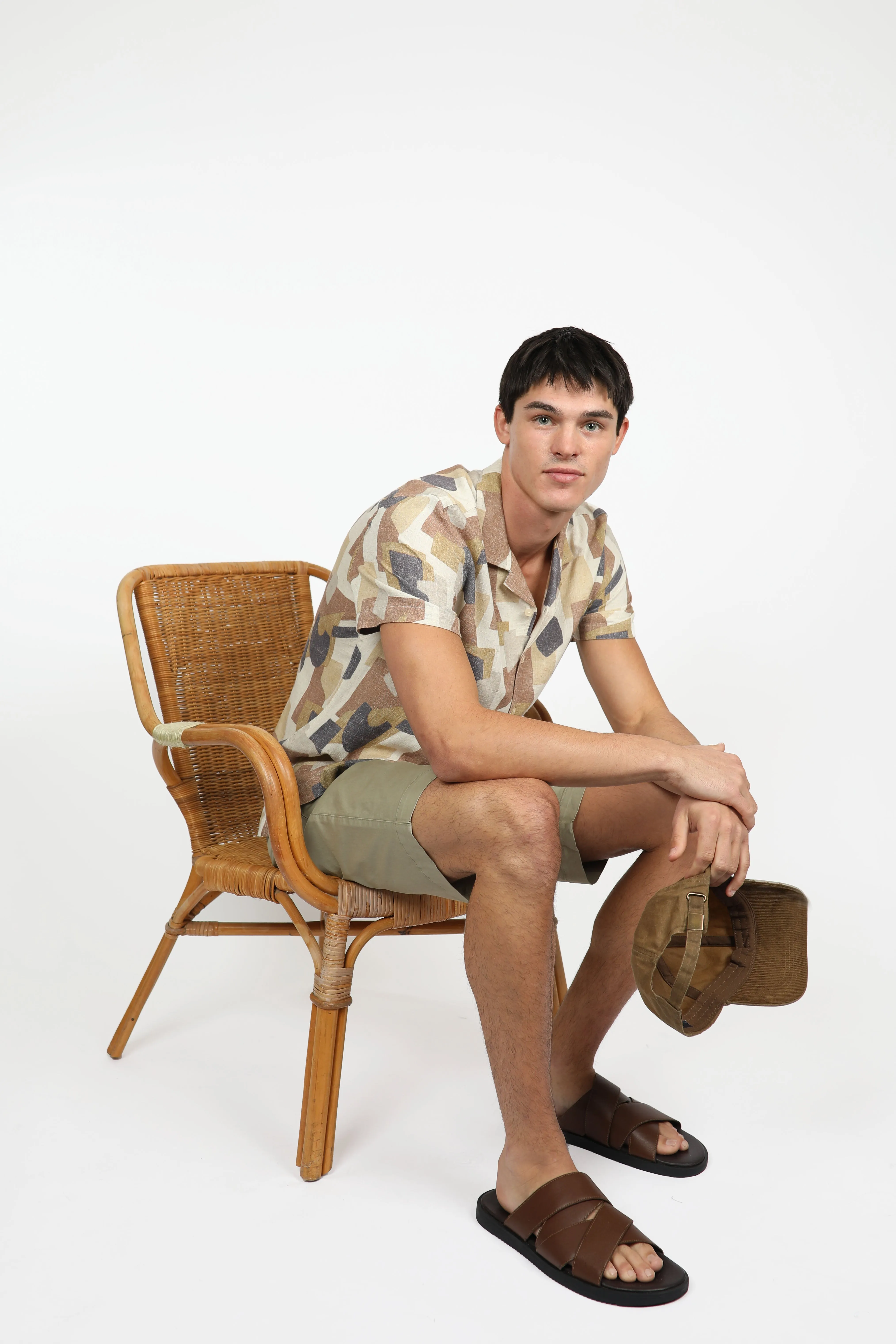 Relaxed Fit Shapes Cuban Collar Shirt