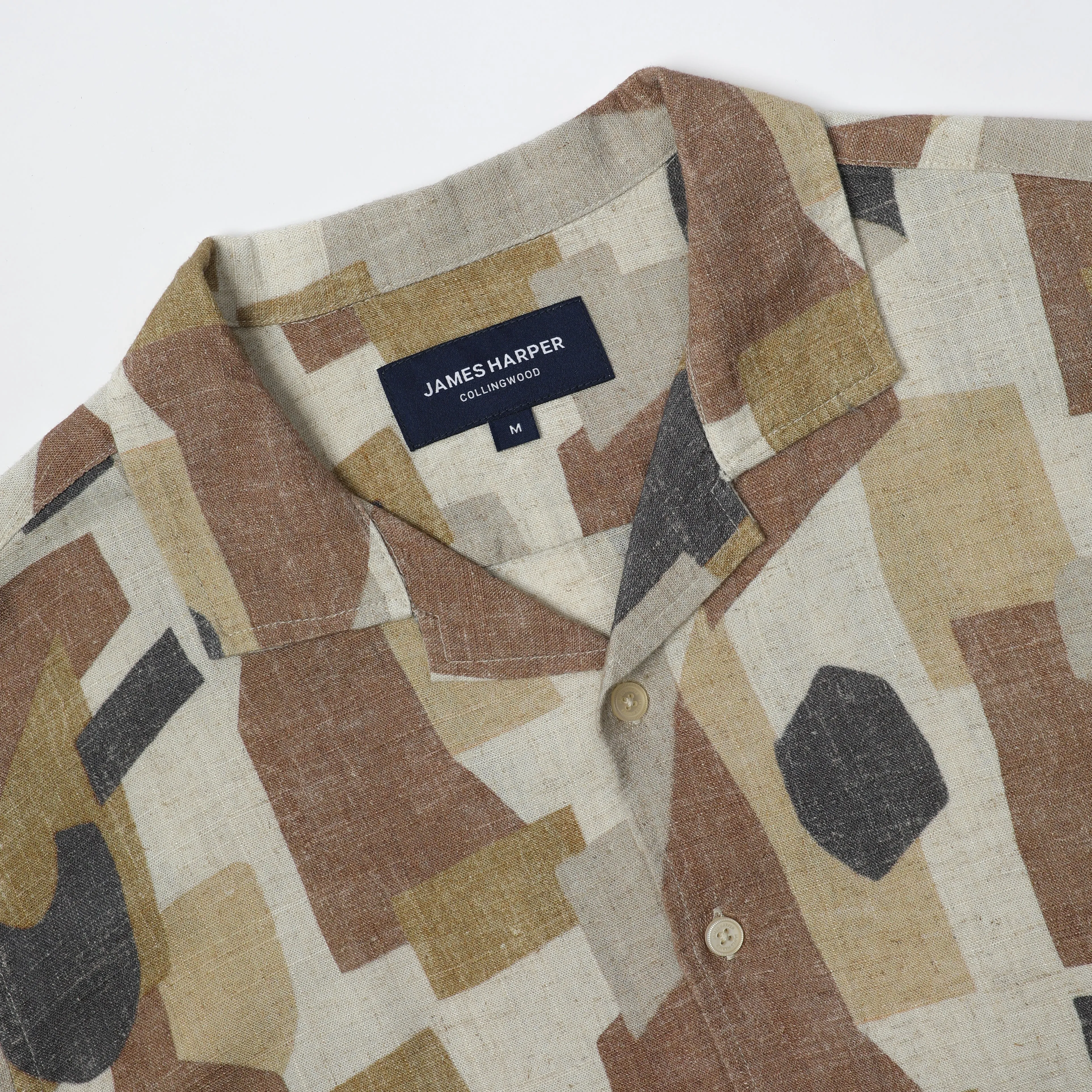 Relaxed Fit Shapes Cuban Collar Shirt