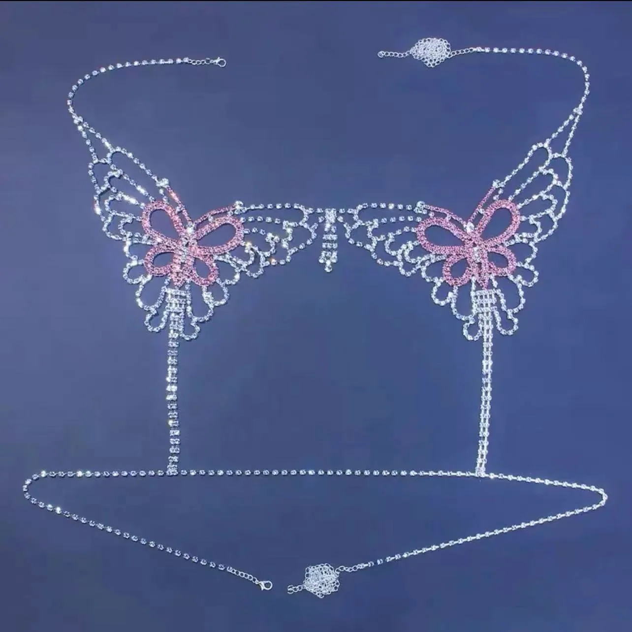 Rhinestone Butterfly Bra Sets