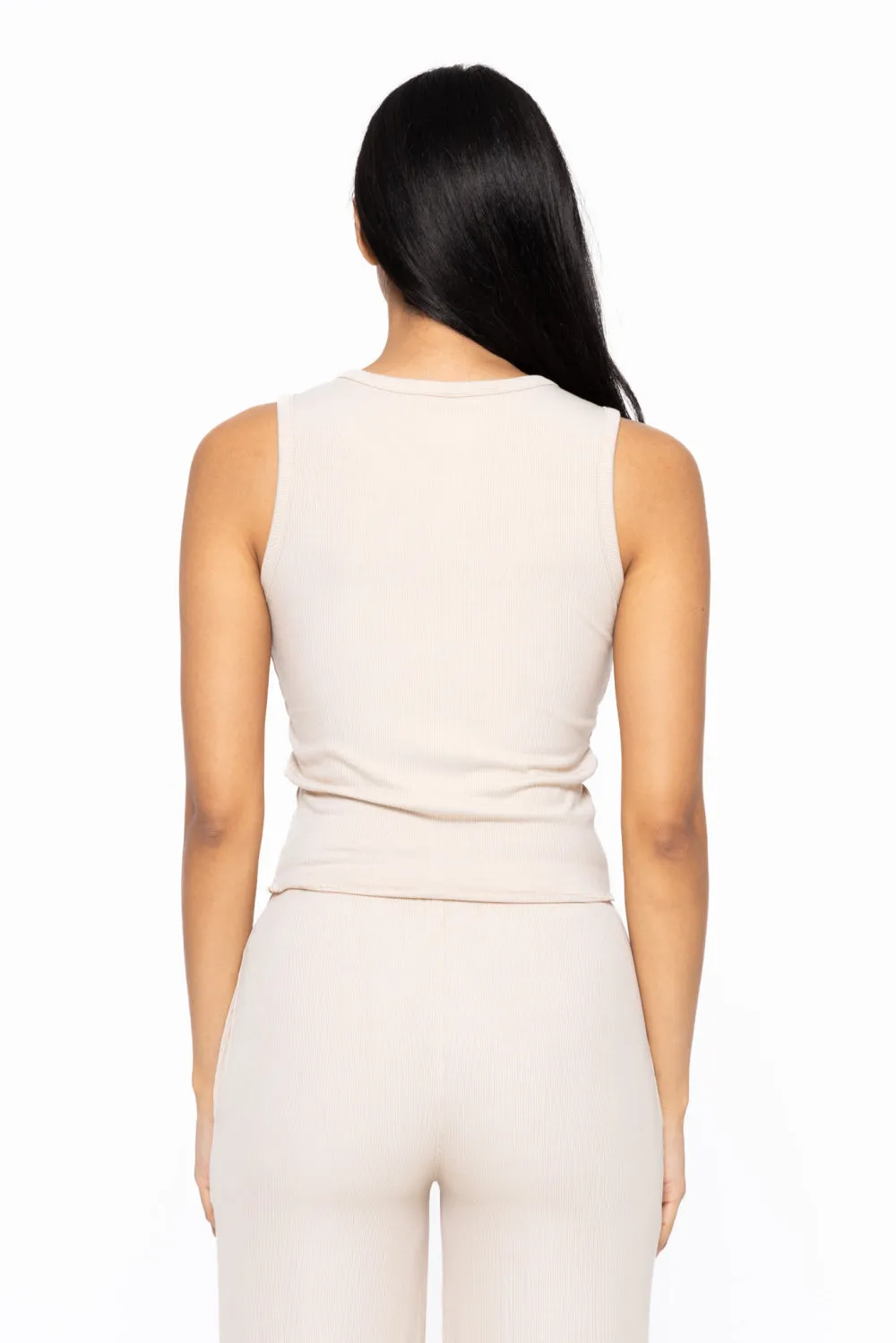 Ribbed Tank Top Henley