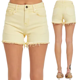 Risen Colored Fray Hem Shorts