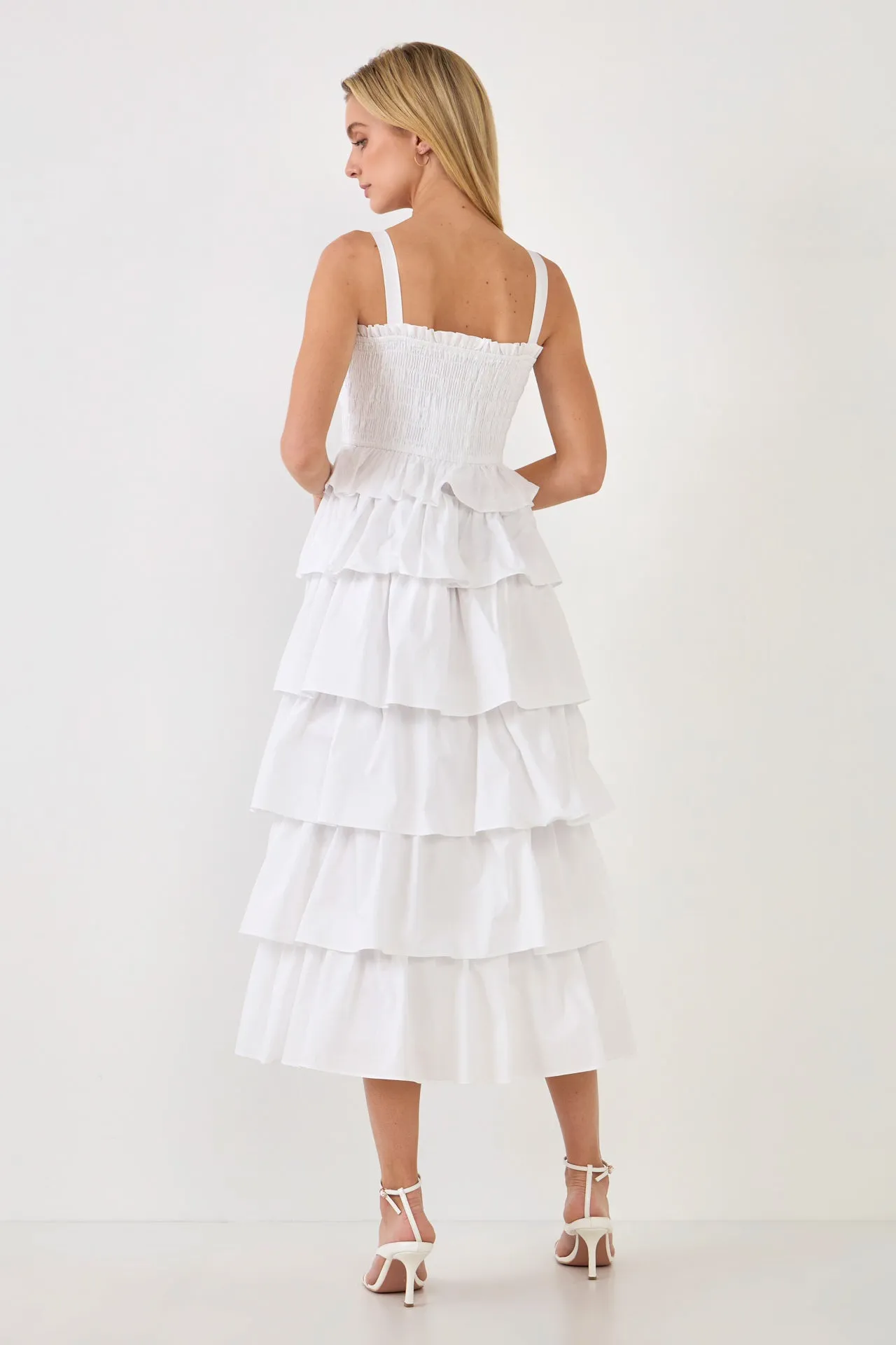 Ruffle Tiered Maxi Dress with Ties