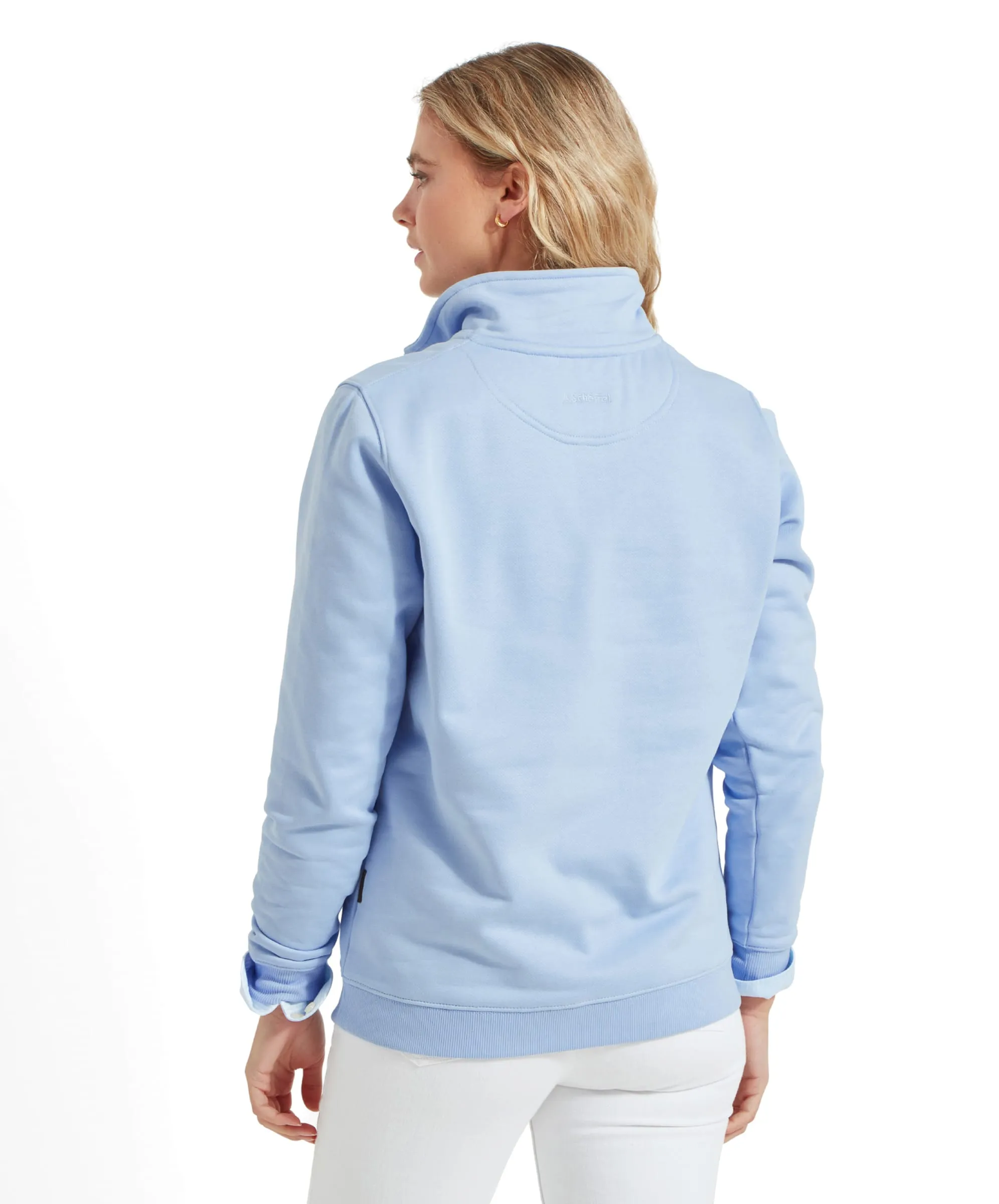 Sennen Cove Quarter Zip Sweatshirt - Sky Blue
