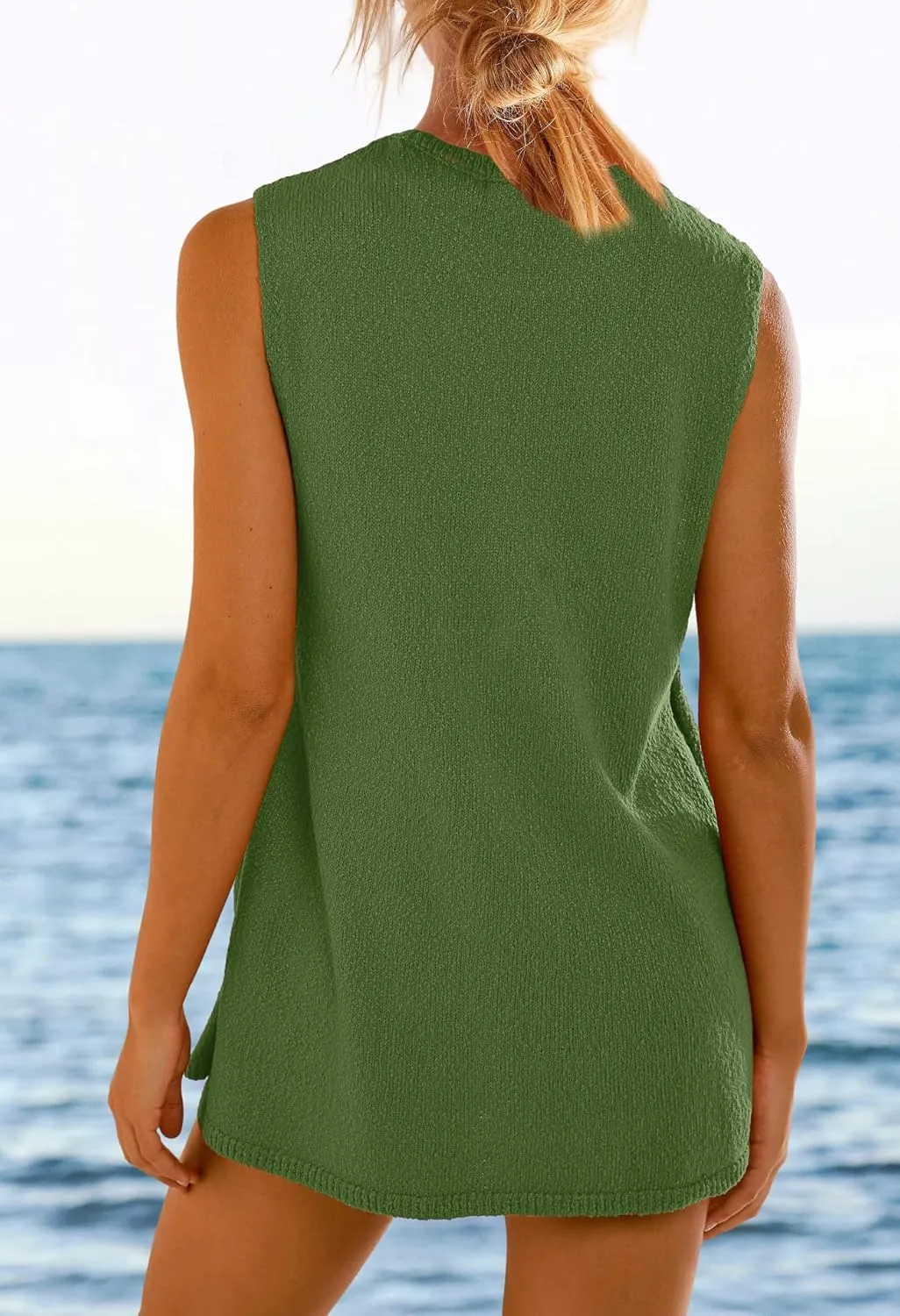 SENSERISE Womens Summer Sweater Sets 2 Piece Beach Vacation Outfits Top Shorts Ribbed Knit Lounge Sets