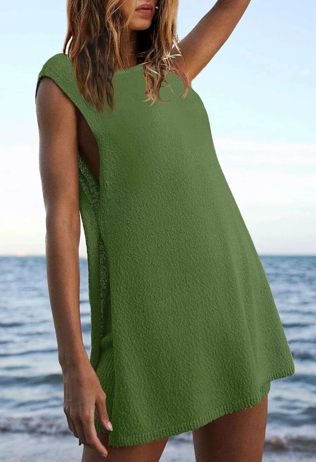 SENSERISE Womens Summer Sweater Sets 2 Piece Beach Vacation Outfits Top Shorts Ribbed Knit Lounge Sets