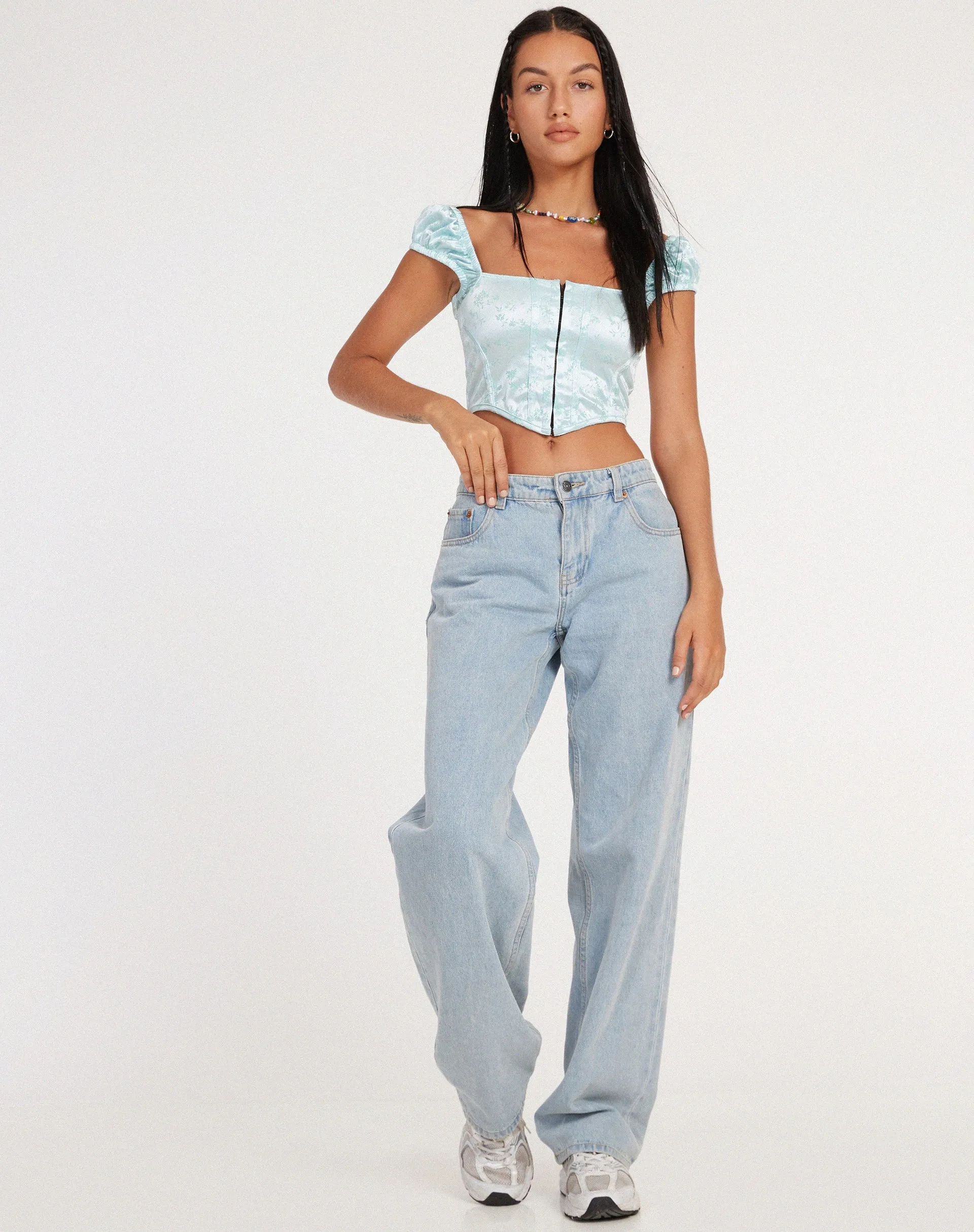 Silicia Corset Top in Botanist Flocking Spearmint