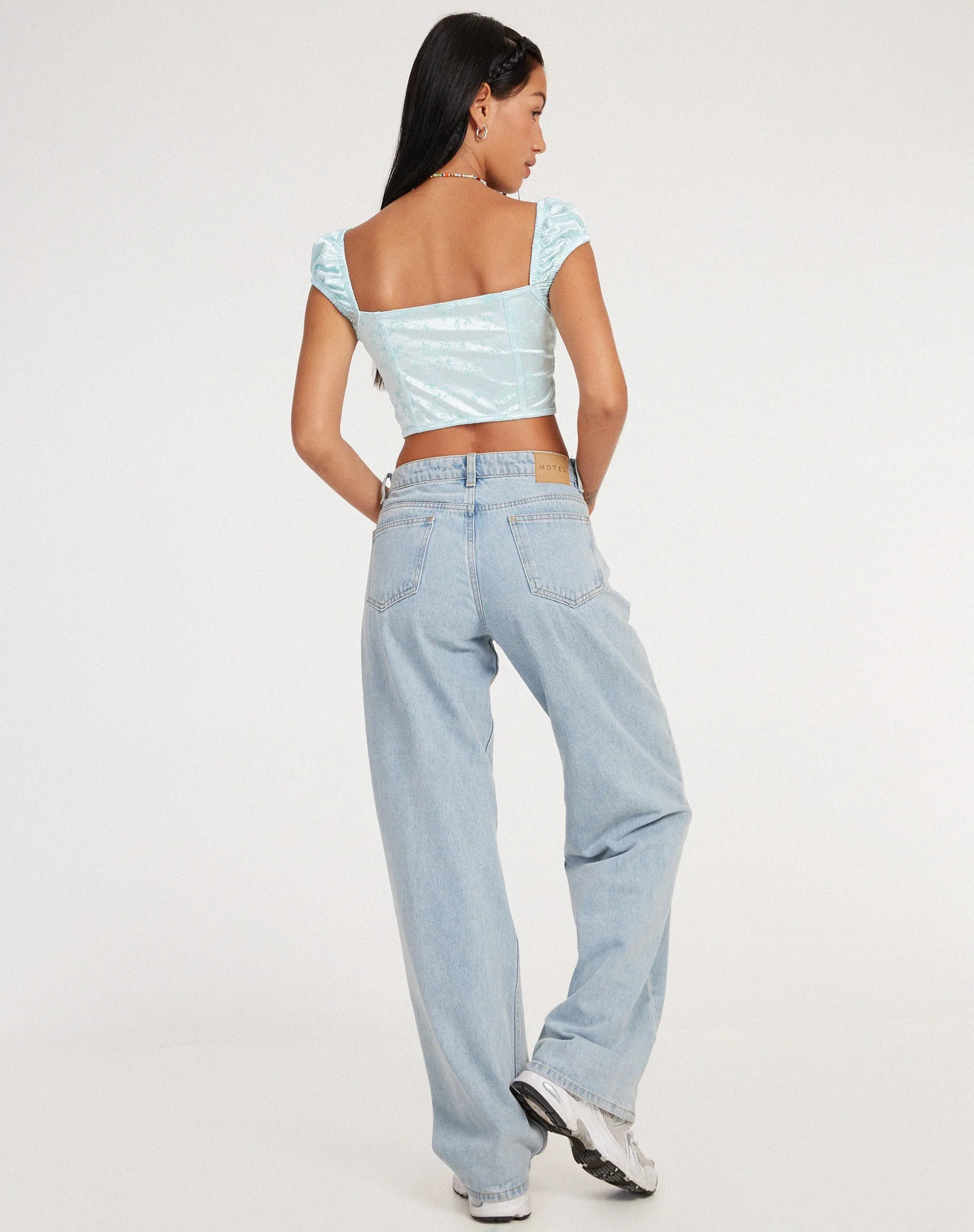 Silicia Corset Top in Botanist Flocking Spearmint