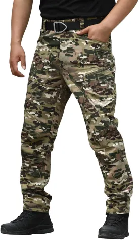 Tactical Hiking Cargo Pants for Men Ripstop Waterproof Stretch Pants Pockets Breathable Utility Outdoor Apparel