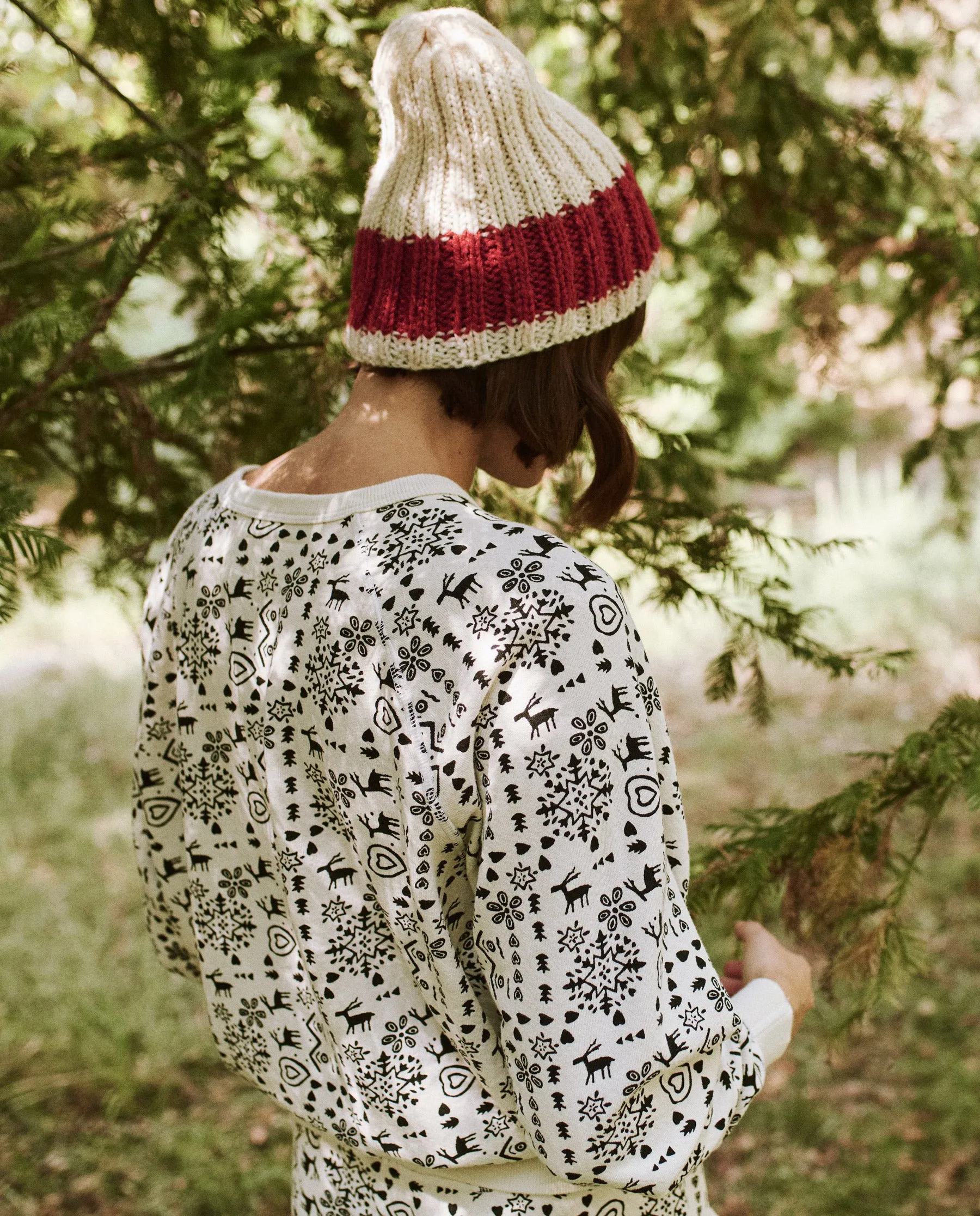 The College Sweatshirt, Washed White Folk Print