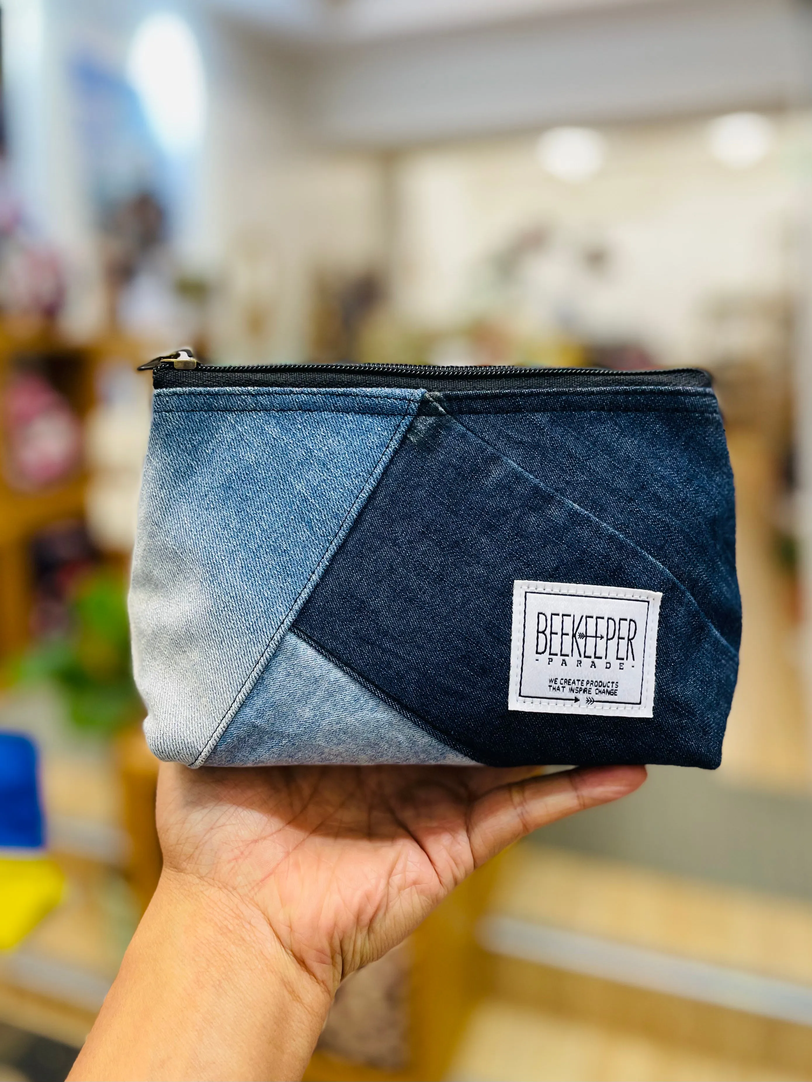 The Denim Patch 👖 Small Toiletry   Makeup Bag