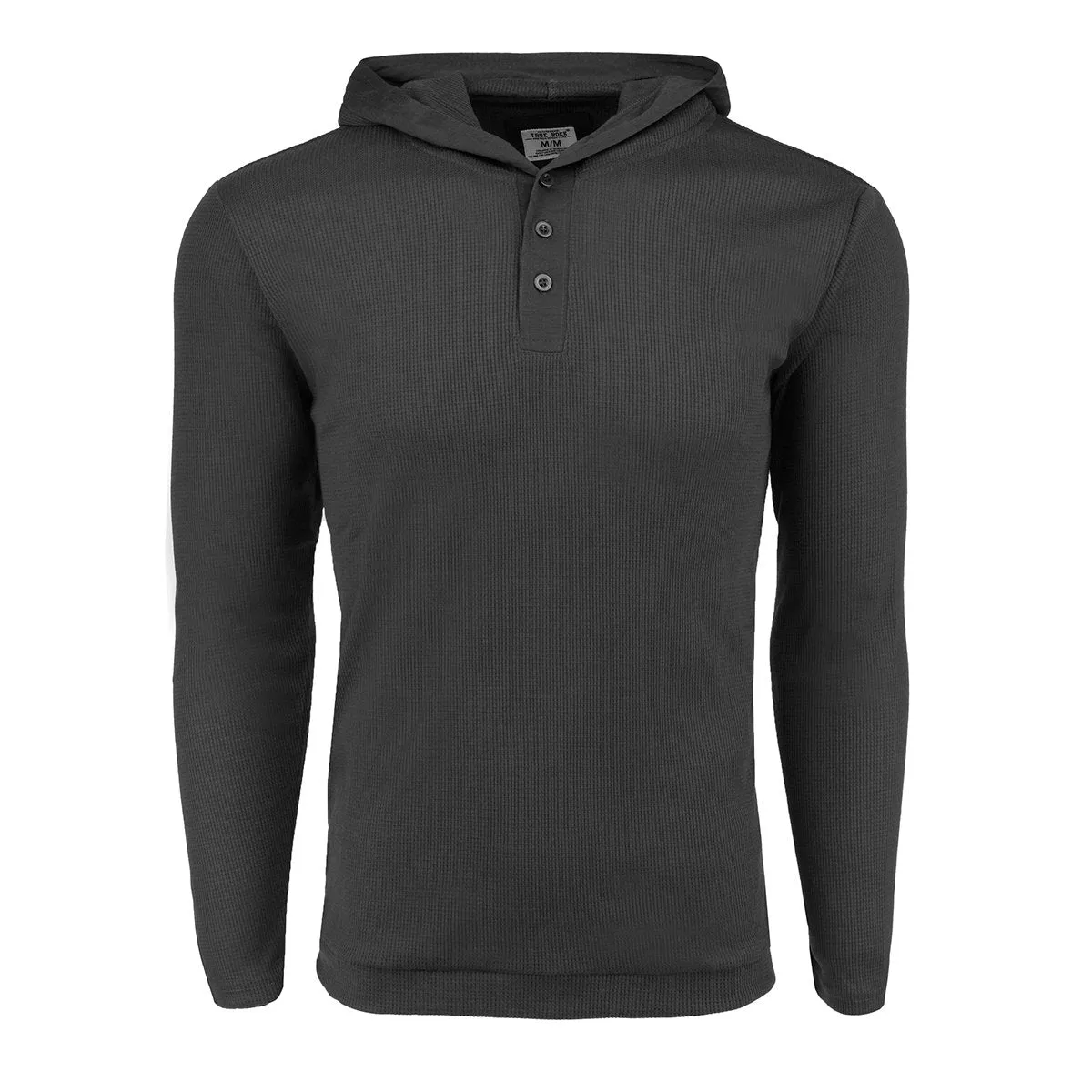 True Rock Men's Waffle Knit Henley Hoodie
