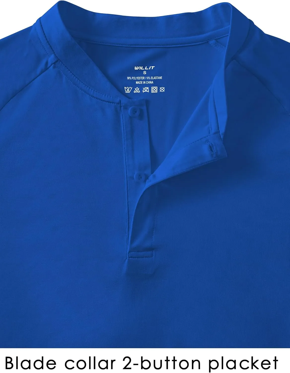 Willit Men's Tennis Shirts Golf Polo Quick Dry Lightweight Casual Short Sleeve Henley Shirt UPF 50 