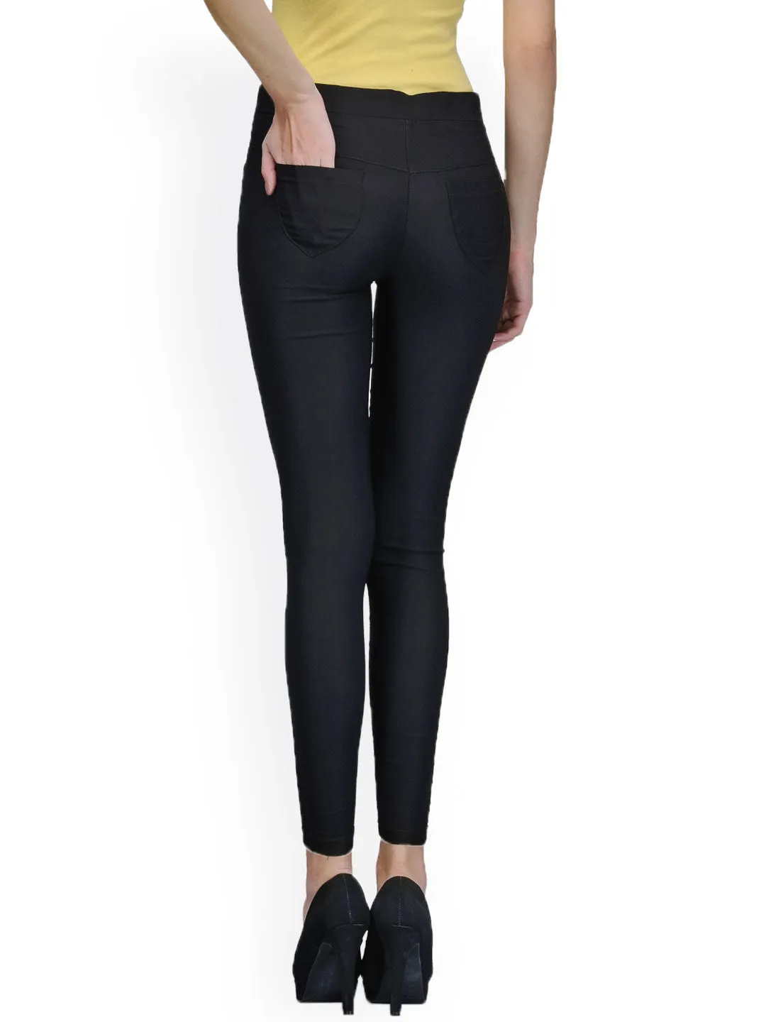 Women Pack Of Two Mid-Rise Jeggings In Red And Black