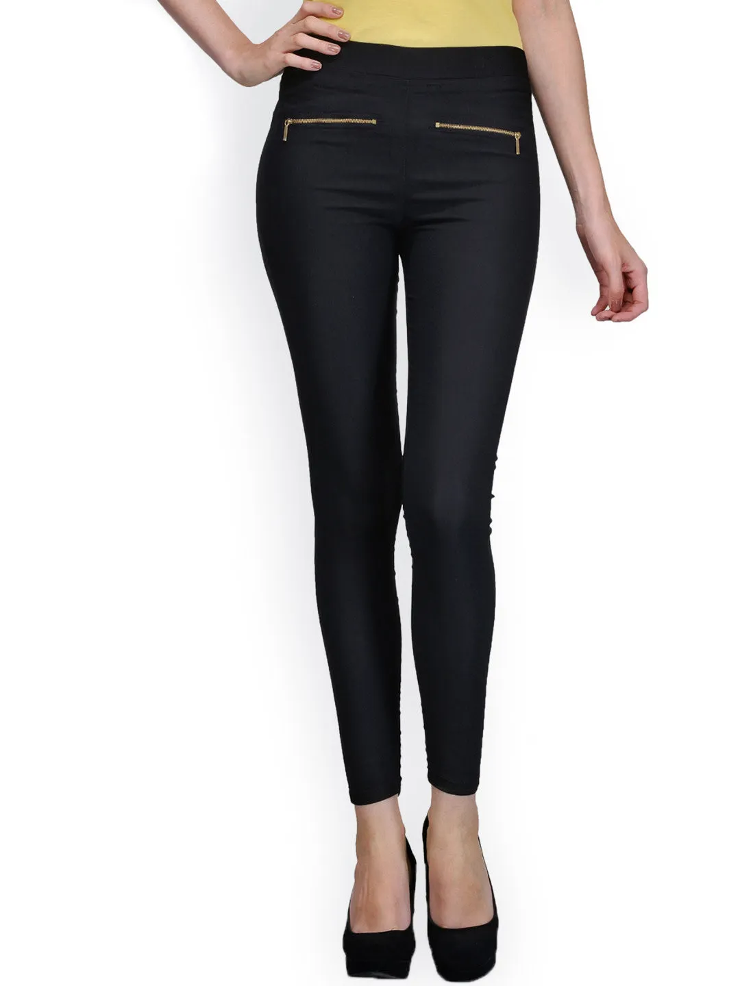 Women Pack Of Two Mid-Rise Jeggings In Red And Black