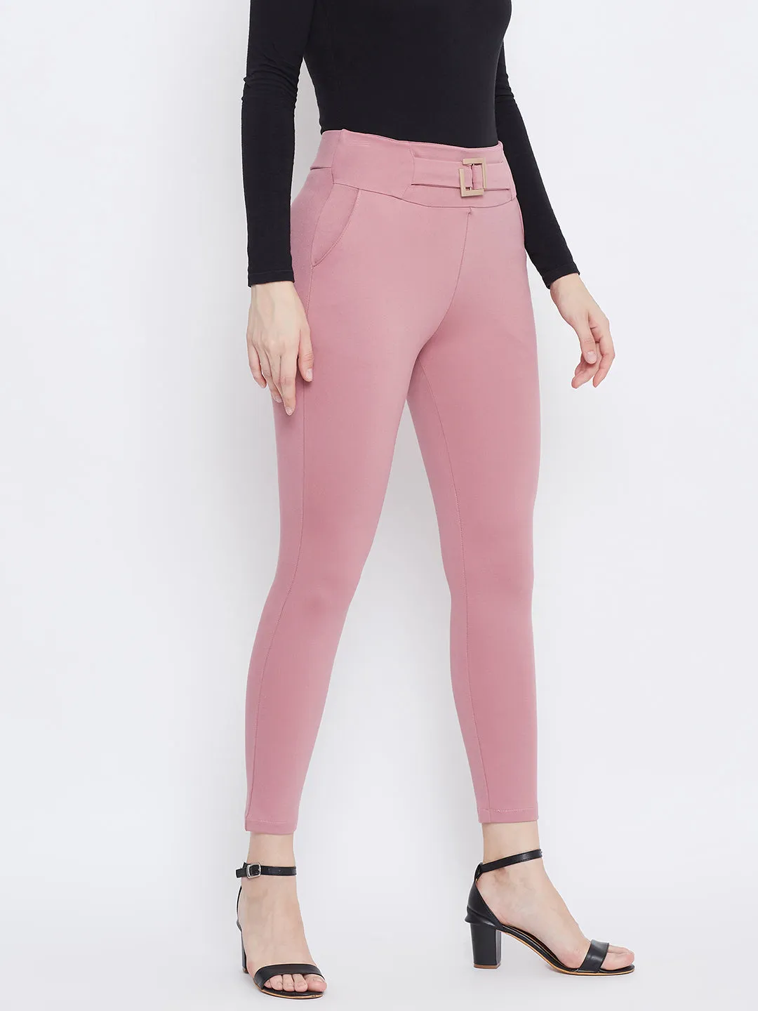 Women Pink Slim Fit Jeggings