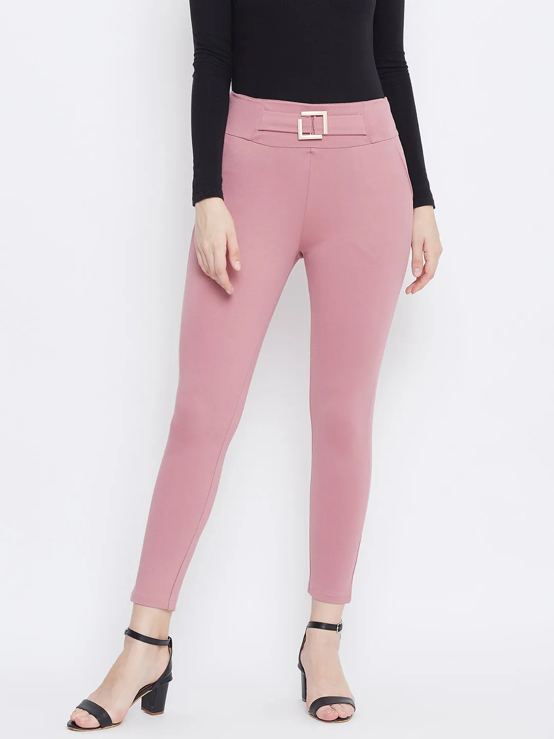 Women Pink Slim Fit Jeggings